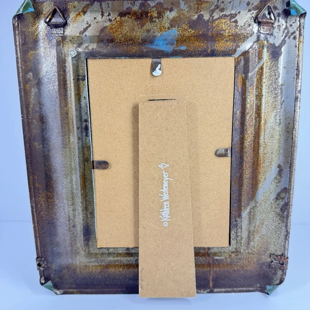 Kathleen Wedemeyer Handmade 4x6 Picture Frame‎ Distressed Teal Cross Farm